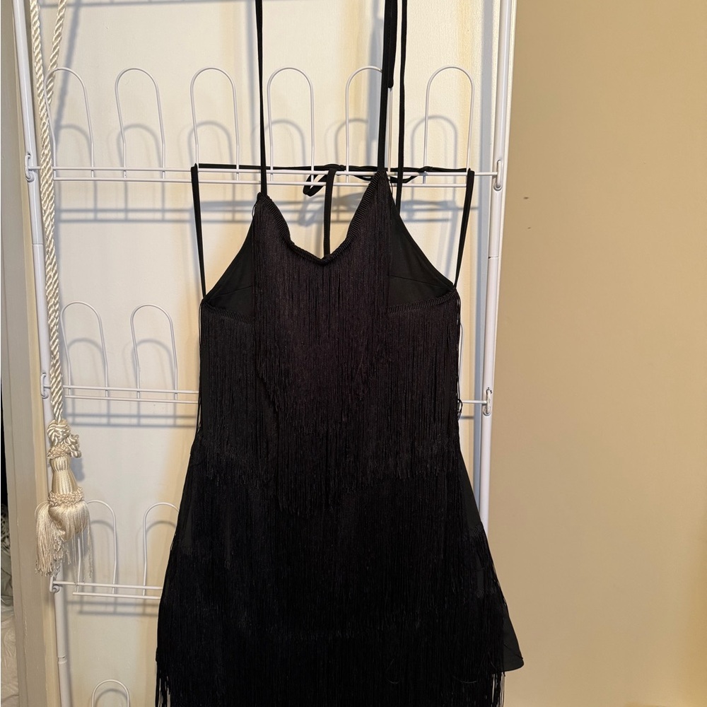Elegant Black Fringe jumpsuit